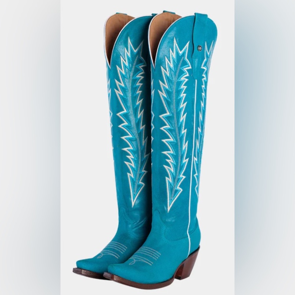 Knee High Turquoise Boots